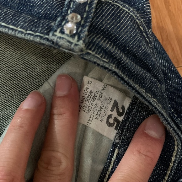 A7 Miami Jeans Rhinestone embellished size 25 - Picture 6 of 7